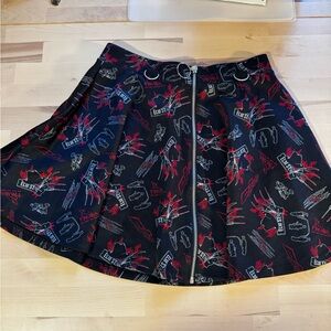 Nightmare on Elm Street Skirt | Black Red Horror Movie Skater Skirt | Womens Med